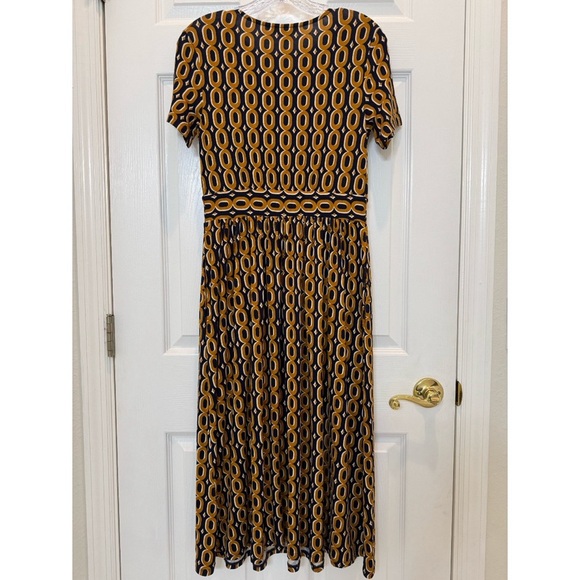Boden Thea Short Sleeve Jersey Dress in Ochre Chain Size 4 - Picture 7 of 10